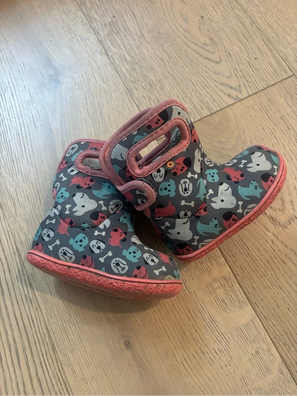 Baby Bog Boots with Dog Pattern - size 4c